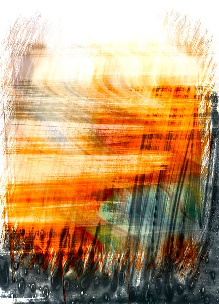 Japanese Sea Abstraction in Warm Colours by Mad Dog Art