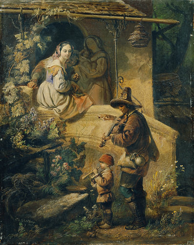 Peter Johann Nepomuk Geiger - Idylle (Italiaanse bedelaarsmusikanten), 1855