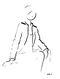 Tuschezeichnung Frau von Kris Stuurop