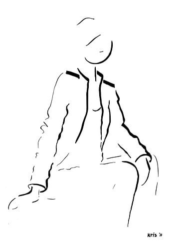 Ink drawing woman by Kris Stuurop