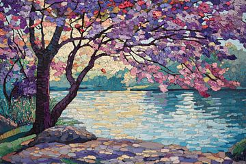 Frühlingsblüten am See von Kunst Laune