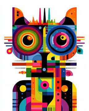 PopArt resonance head of many glances by Klaus Tesching - Art-AI