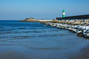 Die Mole in Warnemünde im Winter