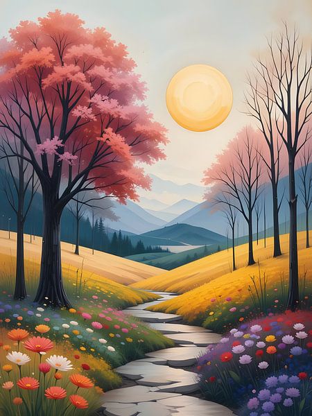 Blooming path in the moonlight by HorizonArtistry