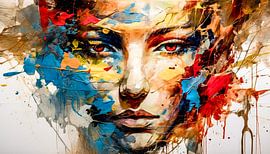 Een uitbarsting van kleur in de blik - gezicht in beweging