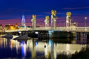 Kampen Stadtbrücke nachts von Anton de Zeeuw