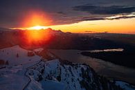 Zonsondergang op Rigi Kulm - Schwyz - Zwitserland van Felina Photography thumbnail