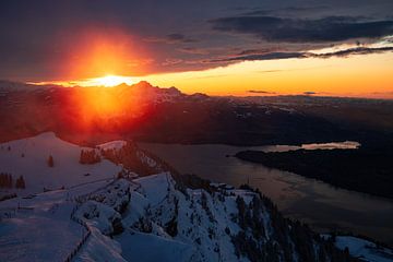 Zonsondergang op Rigi Kulm - Schwyz - Zwitserland