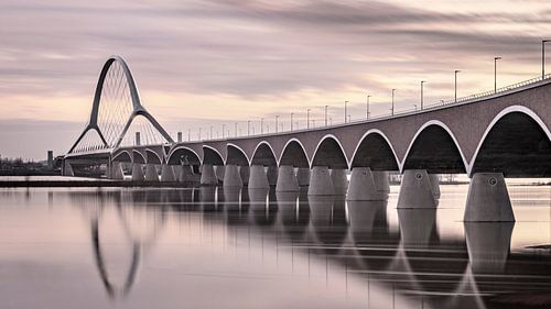 Brücke 'De Oversteek' Nijmegen in Sepiatönen, Niederlande von Adelheid Smitt