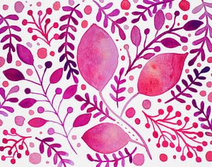 Branches d'aquarelle magenta
