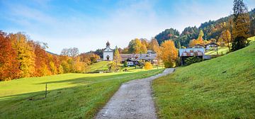 pictorial church village Wamberg in autumn,  Garmisch, bavarian alps by SusaZoom