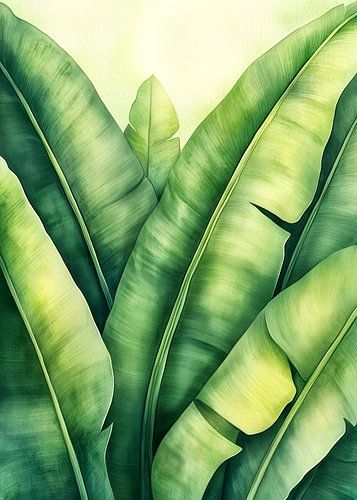Tropische bananenbladeren natuur kunst