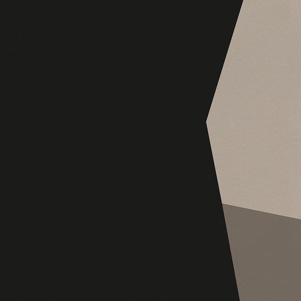 Modern abstract art. Geometric shapes in black, white, taupe IX by Dina Dankers