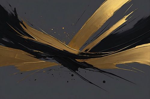 Zwart en goud minimalisme met grijze achtergrond