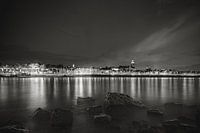 Waalkade Nijmegen by Night - black and white