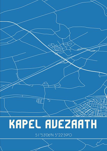 Blueprint | Map | Kapel Avezaath (Gelderland) by Prints of Place