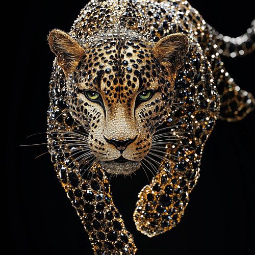 Luipaard van kristal glas portret