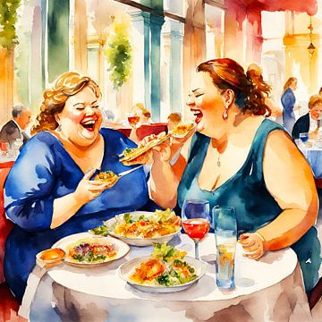 2 cosy ladies in a restaurant by De gezellige Dames