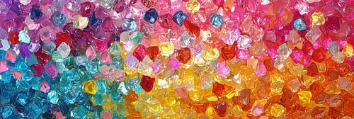 Kleurexplosie van kristallen in abstract mozaïek