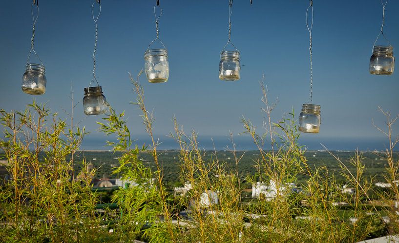 Italie uitzicht vanuit Ostuni by Saranda in t Veld Fotografie