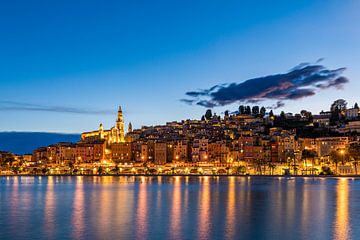 Old town of Menton on the Côte d'Azur in France by Werner Dieterich