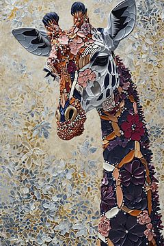 Flowers Giraffe | Floral Giraffe by Wonderful Art