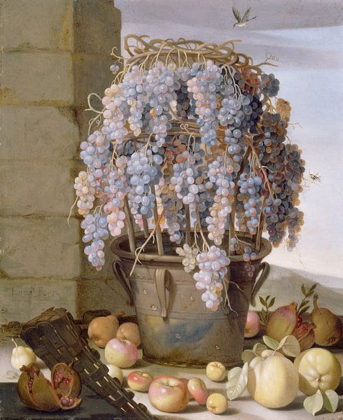 Luca Forte-Still Life with Grapes and other Fruit van finemasterpiece