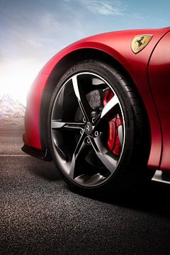 Ferrari SF90 Stradale Front Wheel on mountain road by Thomas Boudewijn
