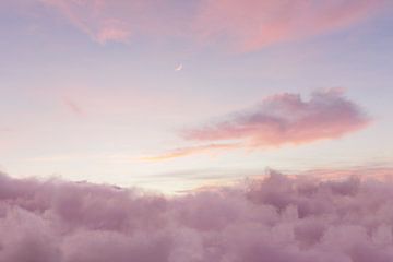 beau paysage de nuages roses dans la lumière du soir sur Besa Art