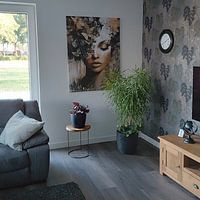Klantfoto: Dromerige Vlinders met vrouw van Your unique art, op canvas