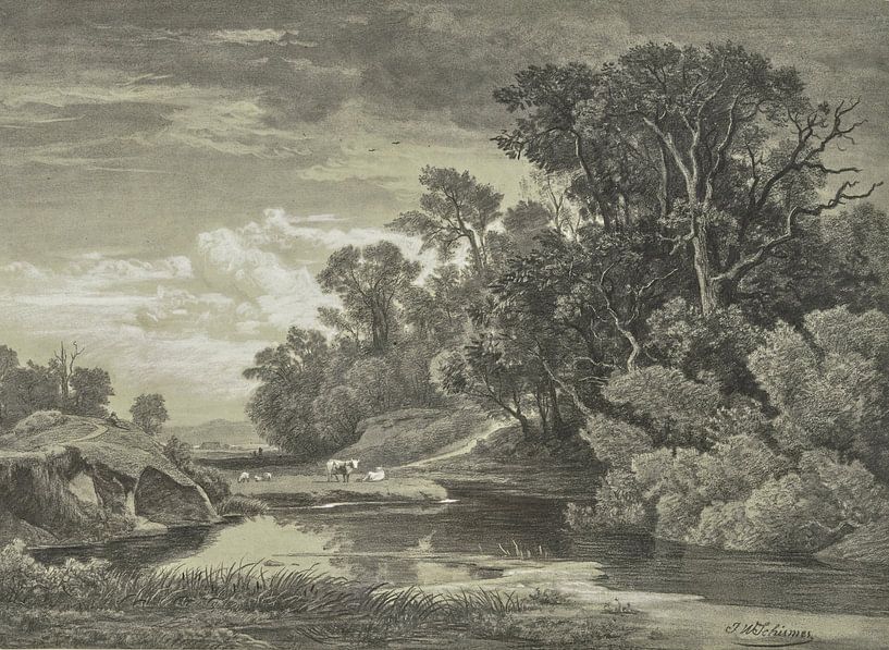 JOHANN WILHELM SCHIRMER, On the Arly near Karlsruhe, 1854 by Atelier Liesjes