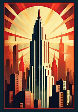 Art Deco New York Poster Print van Niklas Maximilian
