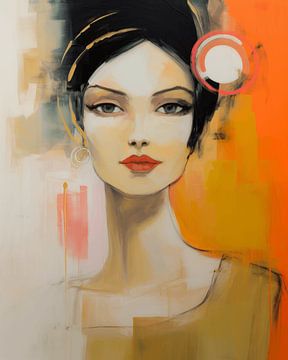 Colourful portrait of a young woman by Carla Van Iersel