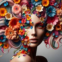 Bright Flowers women's face