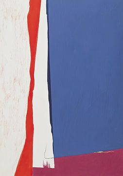 Surfaces minimalistes en bleu, rouge et blanc sur Niklas Maximilian