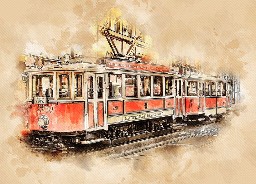 Historic tram in Prague by Peter Roder