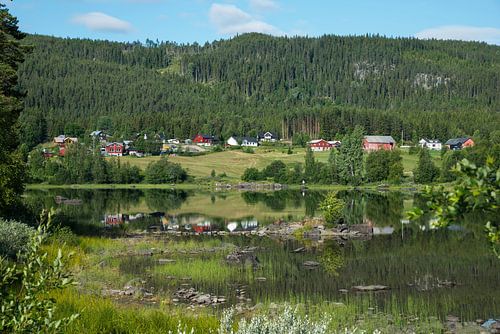 norway houses at the fjord