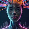 Porträt Afrikanerin digitale Collage von Liona Toussaint