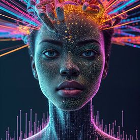 Porträt Afrikanerin digitale Collage von Liona Toussaint