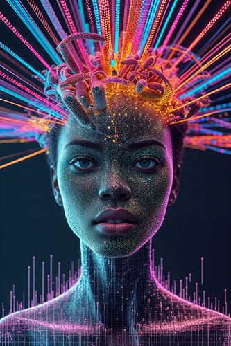 Porträt Afrikanerin digitale Collage von Liona Toussaint