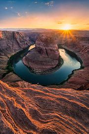 Photo de Horseshoe Bend au coucher du soleil - Arizona Wall Art, Scenic Desert Photo - Professional Landscape Photography