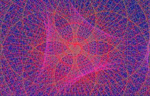 Line Game, rot, rosa und lila