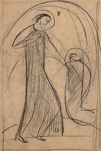 Hermann Stenner - Figuratief tafereel (Doop van Christus)