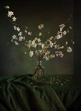 stilleven met takken van een bloeiende appelboom van Mykhailo Sherman