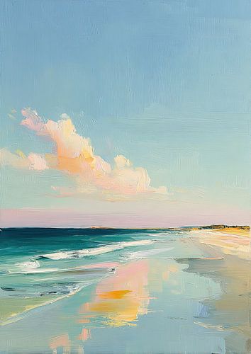 Eindeloos strand - Pastel & Impasto
