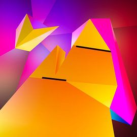 Digitale Malerei "Seeing the Whole Picture" (2021) - ein abstraktes Kunstwerk von Pat Bloo von Pat Bloom - Moderne geometrische abstractie, surrealisme en deconstructivisme kunst