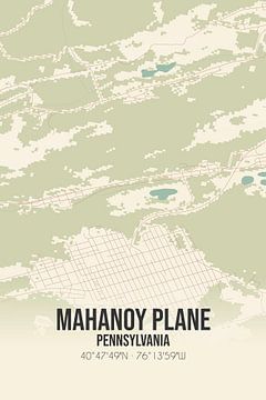 Vintage landkaart van Mahanoy Plane (Pennsylvania), USA. van Rezona