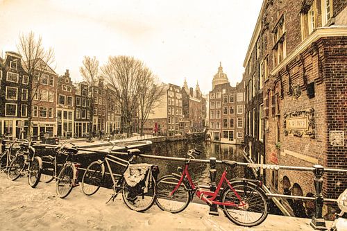 Binnenstad van Amsterdam Nederland Winter