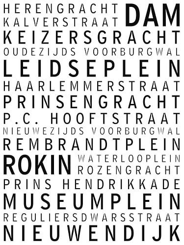 Amsterdam, rues et places célèbres