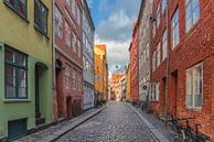 des maisons colorées dans une rue de Copenhague. par Robinotof Aperçu